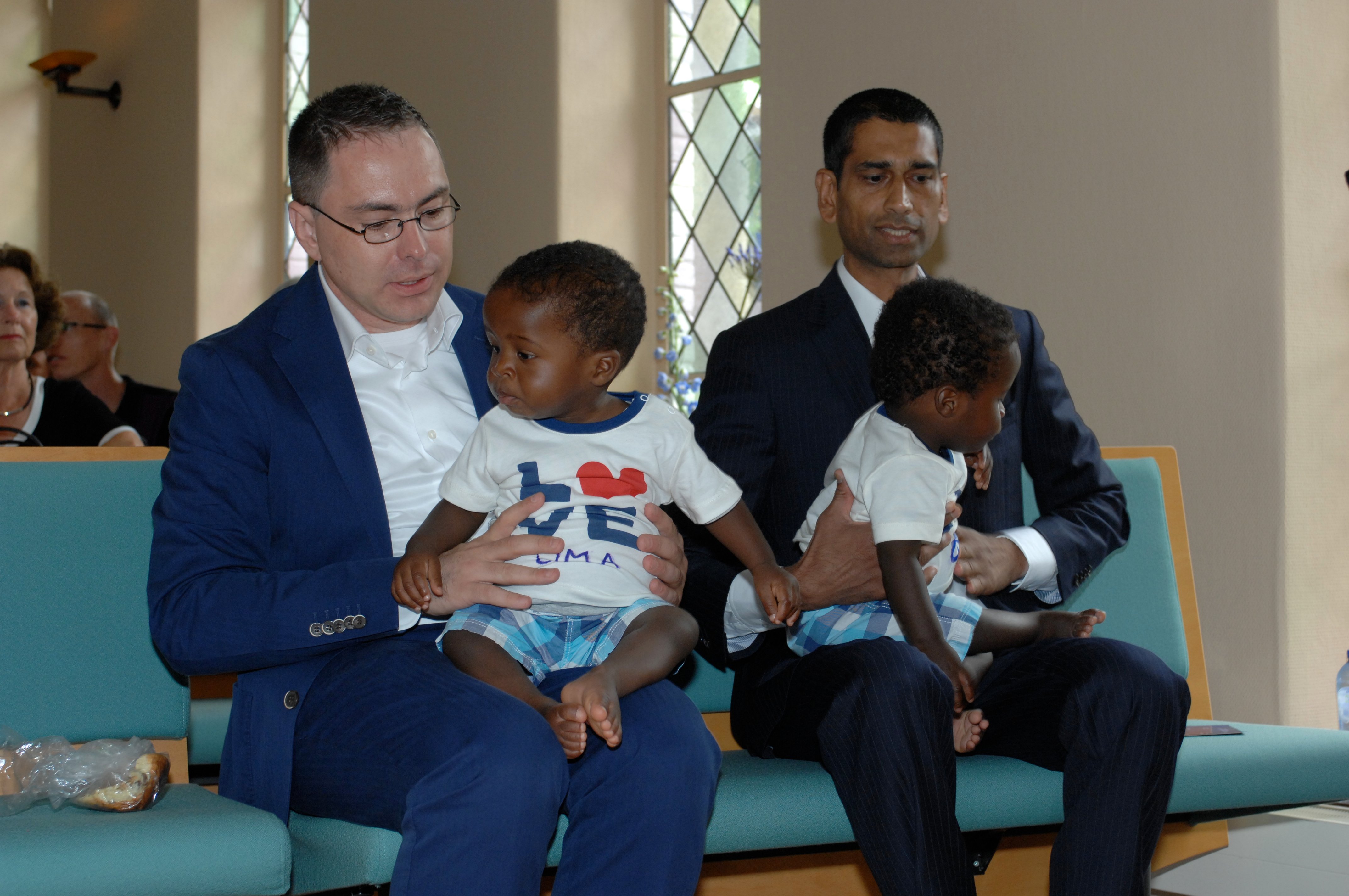 Funeral with small twins