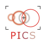 Logo PICS rood trouwfotografie